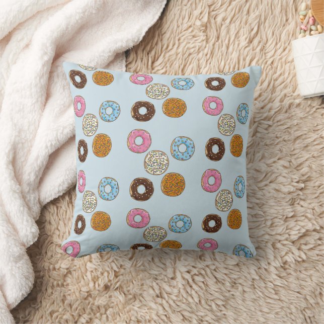 Zoete en Kleurrijke Gebakken Donuts Kussen (Deken)
