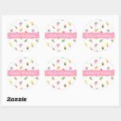 Zoete en kleurrijke Ice Cream Party Ronde Sticker (Vel)