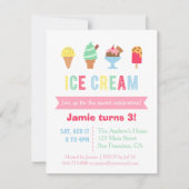 Zoete en kleurrijke uitnodigingen van Ice Cream Pa (Voorkant)