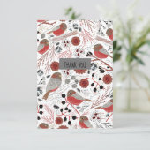 Zoete en koeienkippen Rood en Grijs Bedankkaart (Staand voorkant)