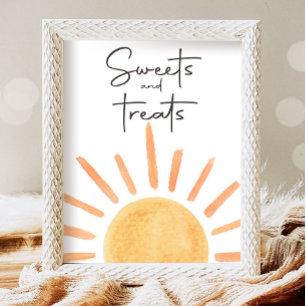 Zoete en lekkere Boho Zonneverjaardags eten Poster