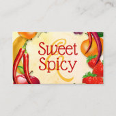 Zoete en pittige producten visitekaartje (Voorkant)
