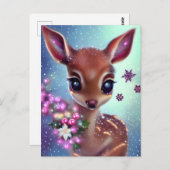 Zoete en Schattige Baby Deer Briefkaart (Voorkant / Achterkant)