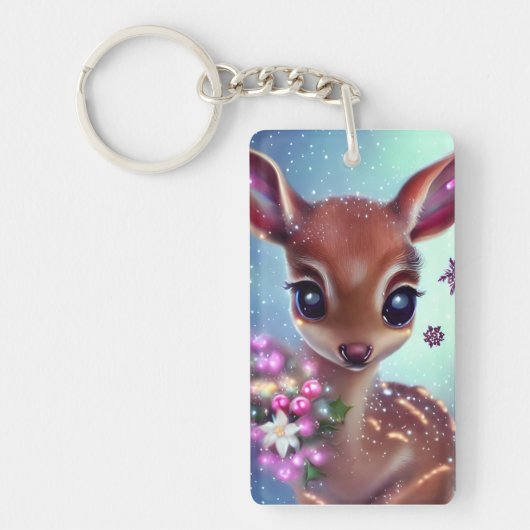 Zoete en Schattige Baby Deer Sleutelhanger (Voorkant)