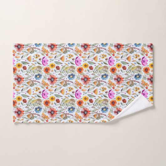 Zoete en Schattige Wildbloemen & Hedgehog Pattern Bad Handdoek (Handdoek)