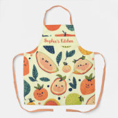 Zoete en speelse fruit kawaii karakters schort (Voorkant)