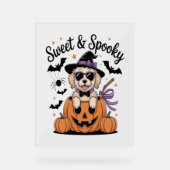 Zoete en spookachtige hond Halloween Acryl Bord (Voorkant)
