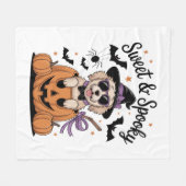 Zoete en spookachtige hond Halloween Fleece Deken (Voorkant (Horizontaal))
