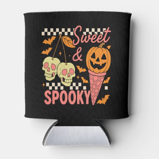 Zoete en spookachtige Schattigee Halloween Blikjeskoeler (Voorkant)