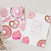 Zoete en vijf verjaardagsuitnodiging kaart