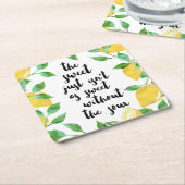 Zoete en zure citroen citaat kartonnen onderzetters (Schuin)