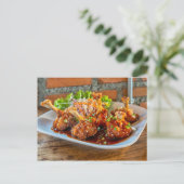 Zoete en zure kip briefkaart (Staand voorkant)