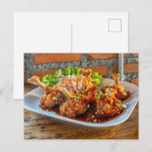 Zoete en zure kip briefkaart (Voorkant / Achterkant)