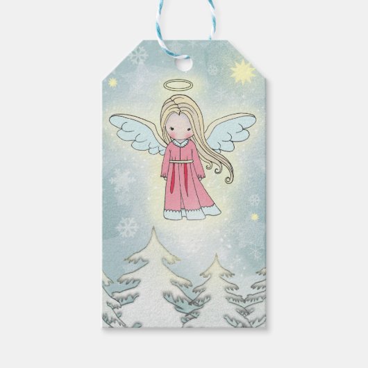 Zoete engel fantasy kunst cadeau labels cadeaulabel (Voorkant)