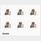 Zoete engel kat & pompoen herfst sticker (Vel)