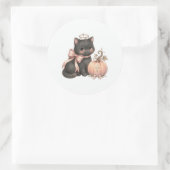 Zoete engel kat & pompoen herfst sticker (Tas)
