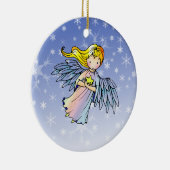 Zoete engel met ster kerstornament keramisch ornament (Rechts)