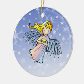 Zoete engel met ster kerstornament keramisch ornament (Links)