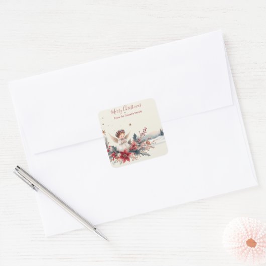 Zoete Engel van Kerst sticker (Envelop)