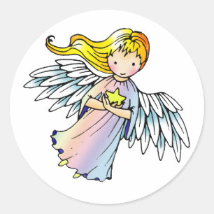Zoete Engeltjesstickers Ronde Sticker