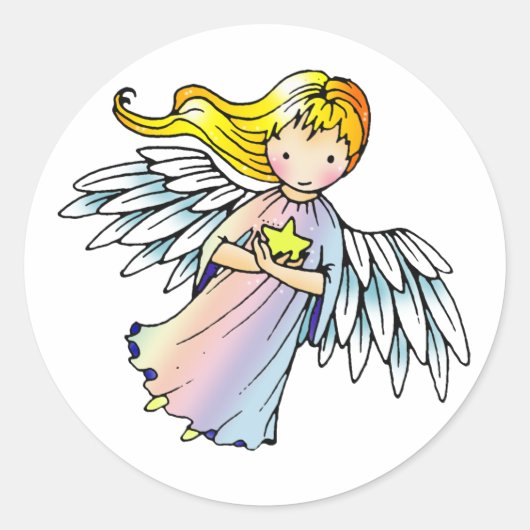 Zoete Engeltjesstickers Ronde Sticker (Voorkant)