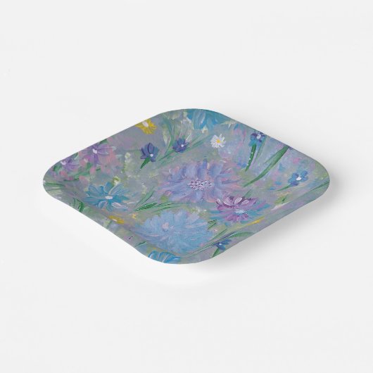 Zoete Erwt Bloem, 7" Vierkant Papieren Bord (Gebogen)