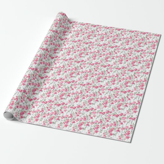 Zoete Erwt: bloemenzomertextuur. Cadeaupapier (Uitgerold)