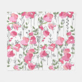 Zoete Erwt: bloemenzomertextuur. Fleece Deken (Voorkant (Horizontaal))