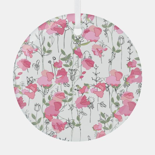 Zoete Erwt: bloemenzomertextuur. Glas Ornament (Voorkant)