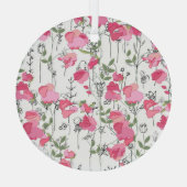 Zoete Erwt: bloemenzomertextuur. Glas Ornament (Achterkant)