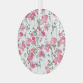 Zoete Erwt: bloemenzomertextuur. Glas Ornament (Voorkant links)