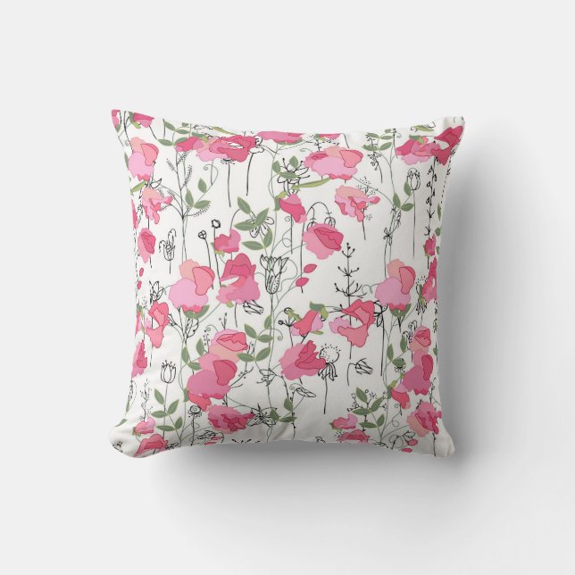 Zoete Erwt: bloemenzomertextuur. Kussen (Voorkant)