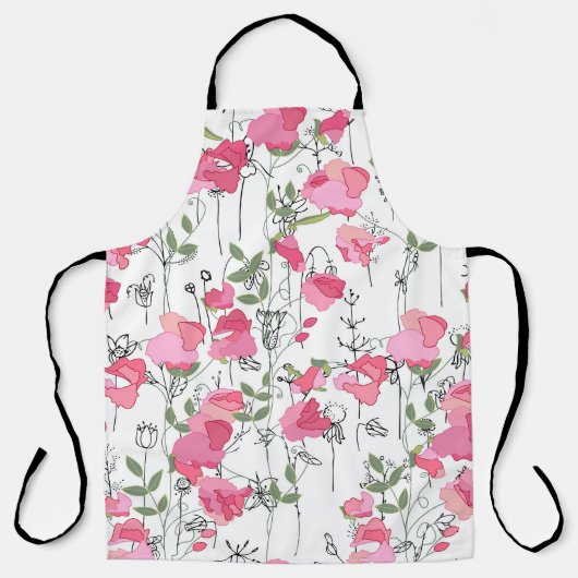 Zoete Erwt: bloemenzomertextuur. Schort (Voorkant)