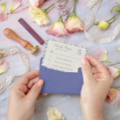 Zoete Erwt Bloemig Blauw en Crème RSVP Kaartje