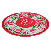  zoete erwt bloemig met rand en monogram snijplank (Hoek)