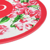  zoete erwt bloemig met rand en monogram snijplank (Hoek)