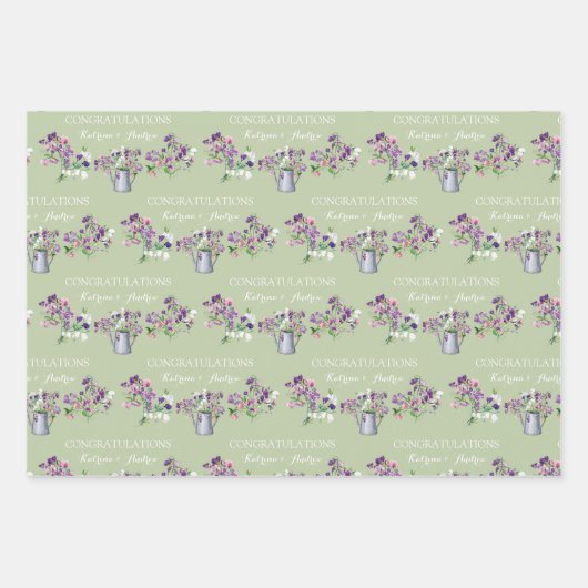 Zoete Erwt Felicitatie Inpakpapier Vellen (Voorkant 2)