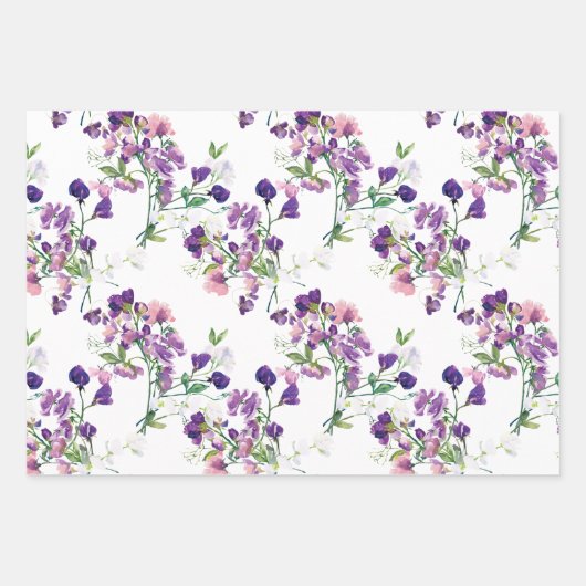 Zoete Erwt Felicitatie Inpakpapier Vellen (Voorkant)