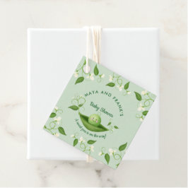 Zoete erwt in een Baby shower met peul Bedankjes Labels