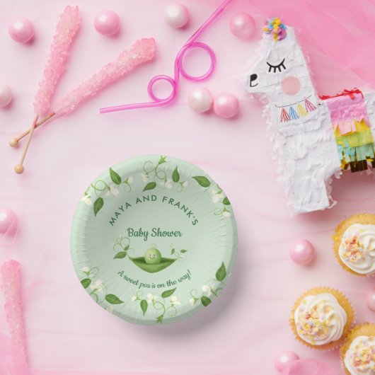 Zoete erwt in een Baby shower met peul Papieren Kommen (Feest)