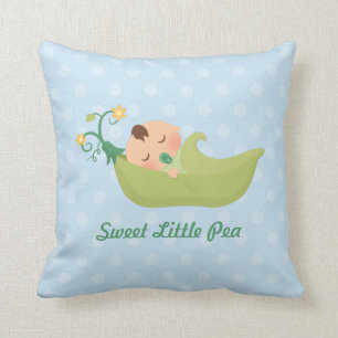 Zoete Erwt in een Peul Baby Jongen Slaapkamer Deco Kussen