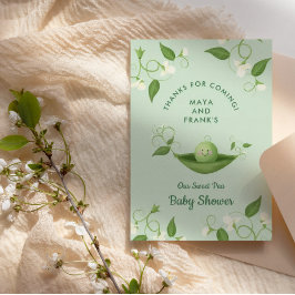 Zoete erwt in een podsekseneutraal bedankkaart