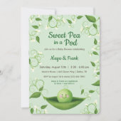 Zoete erwt in een uitnodiging voor een Baby shower (Voorkant)