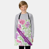 Zoete erwt Waterverf Kleurrijk Gepersonaliseerd Pa Schort (Gedragen)