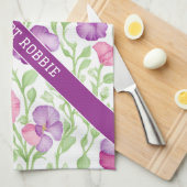 Zoete erwt Waterverf Kleurrijk Gepersonaliseerd Pa Theedoek (Quarter Fold)