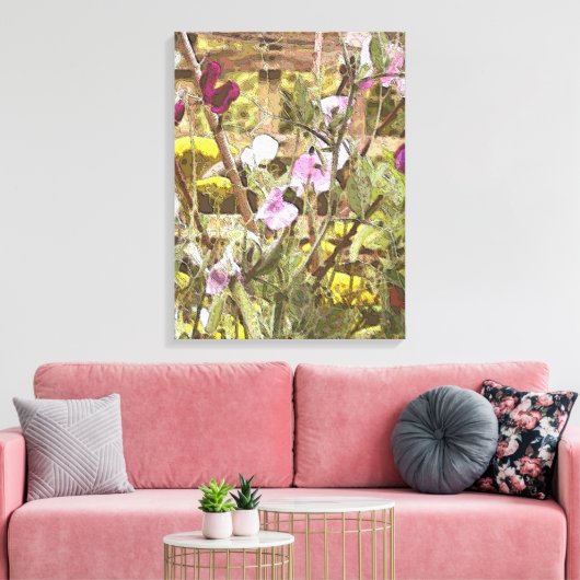 ZOETE ERWTEN BLOEMEN CANVAS AFDRUK (Insitu (Woonkamer))