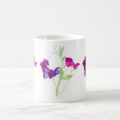 Zoete erwten, diepe roze, Paarse Waterverf Mok (Center)