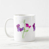 Zoete erwten, diepe roze, Paarse Waterverf Mok (Links)