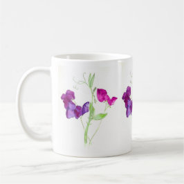 Zoete erwten, diepe roze, Paarse Waterverf Mok