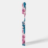 Zoete erwten en hommels, roze en blauw iPhone hoesje (Rechterkant)